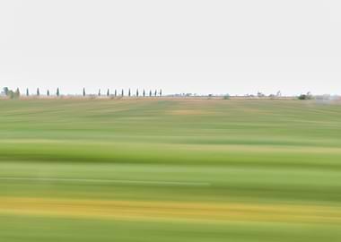 scenic field on horizon