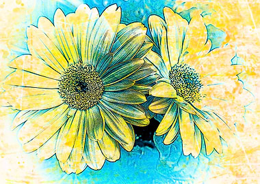 abstract gerbera daisy
