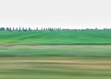 scenic field on horizon