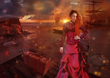 Diana waiting for a ship