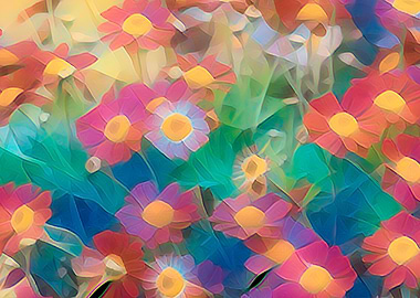 abstract daisy in bloom