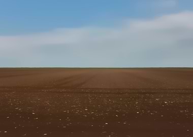 cultivated field and cloud
