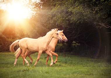 Two Palomino Horses