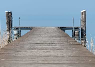 landscape with wooden pier