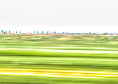 scenic field on horizon