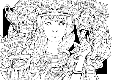 Bali Line Art