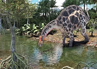 Dicraeosaurus on the Shore