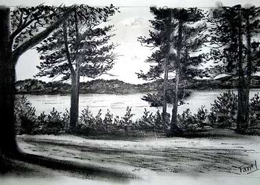 A Unique scenery charcoal
