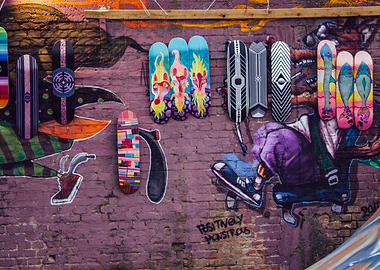 Graffiti and skateboards