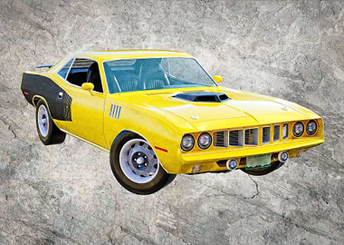 71 Yellow Muscle Car