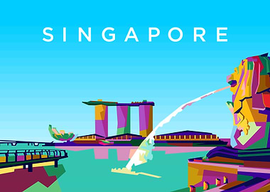 Colorful singapore city