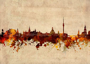 dresden skyline grunge