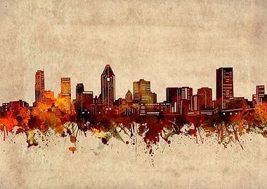 montreal skyline grunge