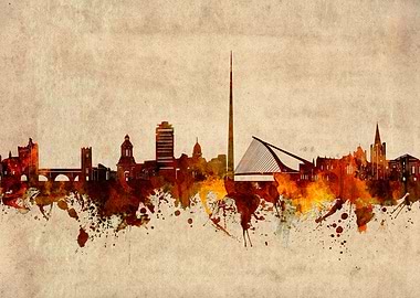 dublin skyline grunge