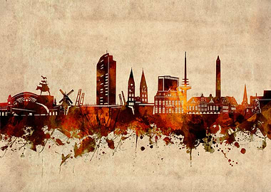 bremen skyline grunge