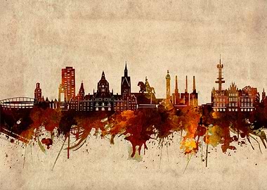 hannover skyline grunge