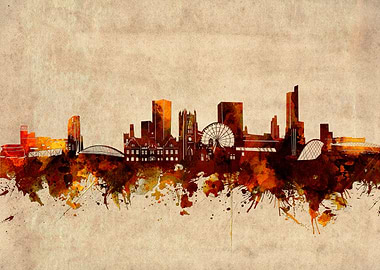 manchester skyline grunge
