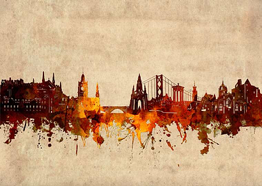 edinburgh skyline grunge