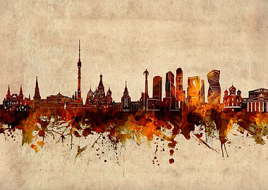moscow skyline grunge
