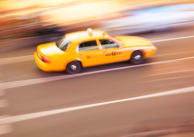 Yellow taxi cab