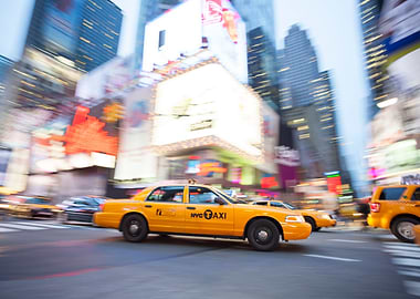 Yellow taxi cab