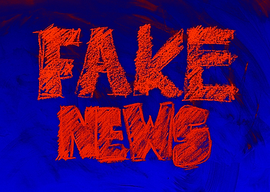 Fake News blue red