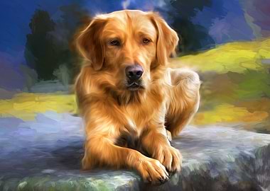 Golden Retriever Painting