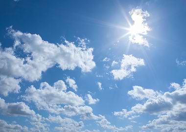 Sun flare and clouds