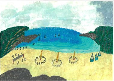 gathering at the beach