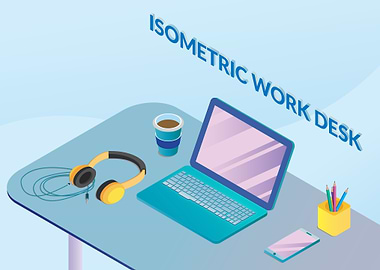Isometric work desk