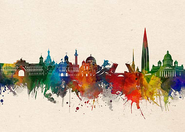 saint petersburg watercolo