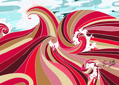 Red Ocean Wave