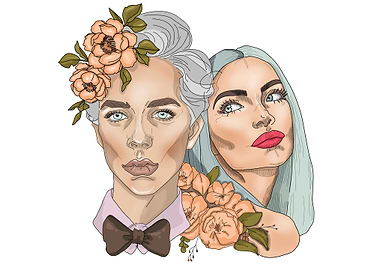 Woman and man,fashion