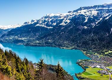 Lake Thun Interlaken snow