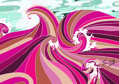 Pink Ocean Wave