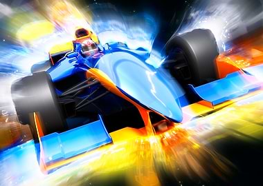 F1 bolide with light effec
