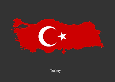 Turkey Map Flag