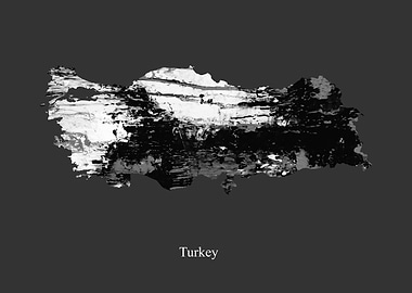 Turkey Map B W