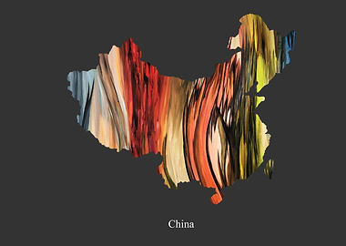China Map Colourful