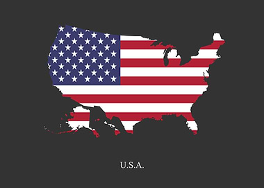 USA Map Flag