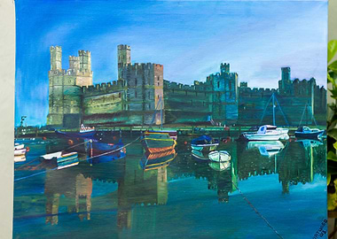 castle in waterfront