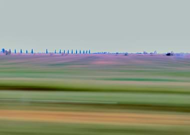 scenic field on horizon