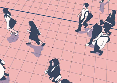 Busy station platform