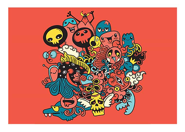 Monsters and cute alien