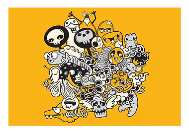 Monsters and cute alien