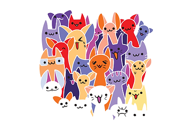 Doodle cute cat background