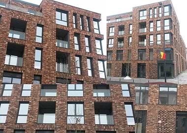 Brick housing in the city