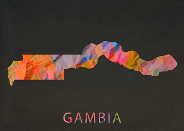 Gambia Tie Dye Map Country