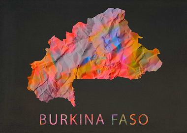 Burkina Faso Tie Dye Map