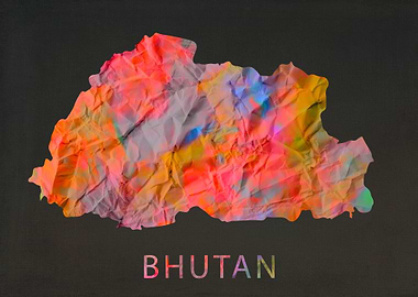 Bhutan Tie Dye Map
